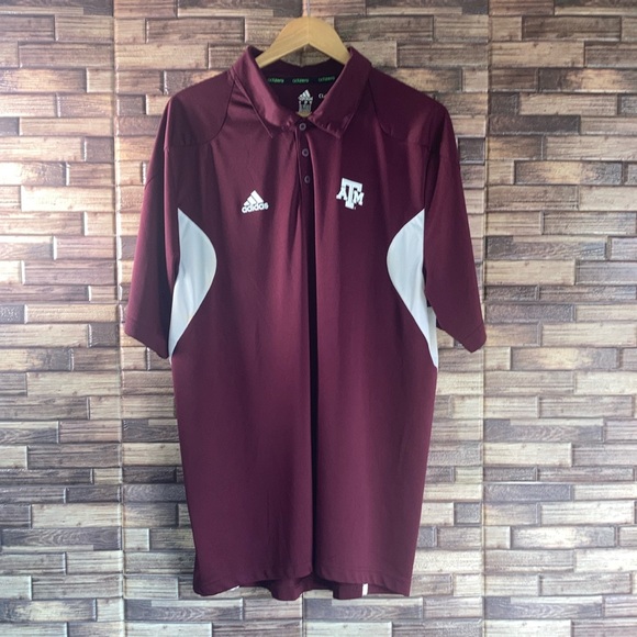 Men's Pre Owned adidas Maroon Texas A&M Aggies Polo XL - Picture 1 of 8